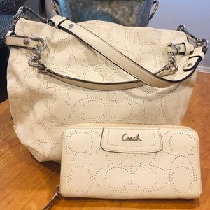 Coach Perforated Leather Brooke Handbag w/Wallet